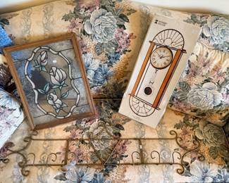 Framed Stained Glass, Wall Clock