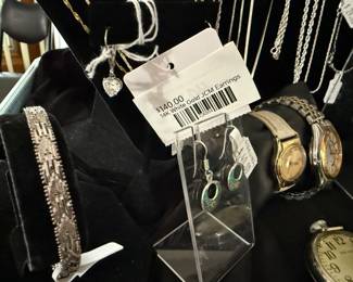14k White Gold JCM Earrings, Watches 