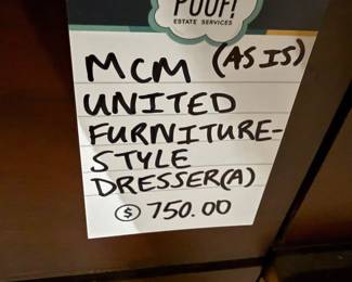 MCM United Furniture Style Dresser 