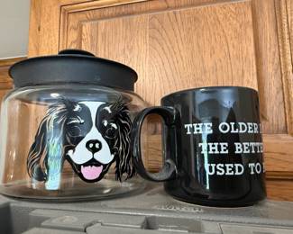 Painted Dog Treat Canister 