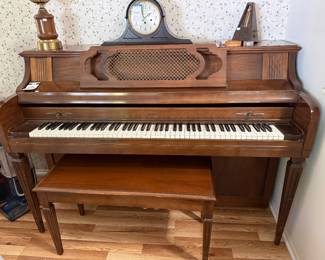 Everett Wood Piano and Bench 