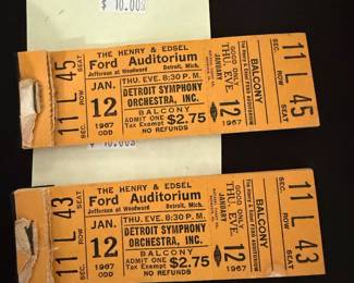 1967 Detroit Symphony Orchestra Tickets 