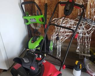 Powersmart snow blower, Greenworks power washer