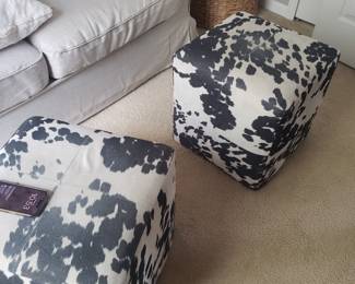 Cow print foot rest