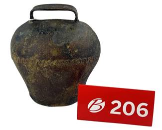 Antique Cast or Hammered Metal Lucerne Cowbell