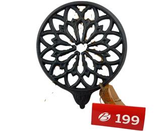 Ornate Pierced Stove Plate Trivet Cast Iron *S