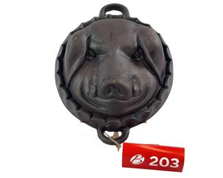 Pig Head Butter Mold Cast Iron