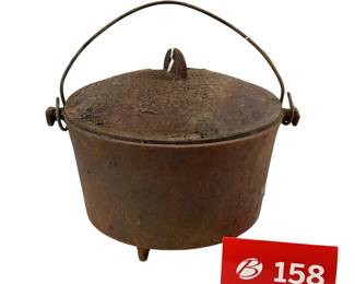 Rusty Bale Handle 3 Footed Dutch Oven + Lid *NS