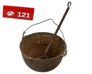 Wagner Bale Handle + Double Pour Ladle Bean Cast Iron Pot *NS