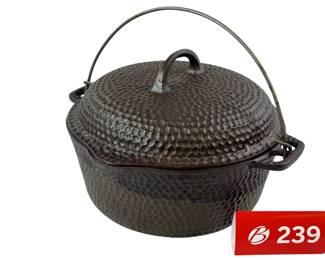 Chicago Foundry 88C Hammered Chicken Fryer Stew Pot Dutch Oven + Lid Bale Handle