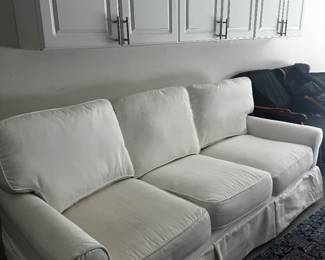 Pier One white sofa, 83in (L) 29in (D) 