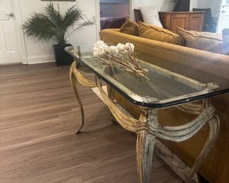 Beautiful glass sofa table 