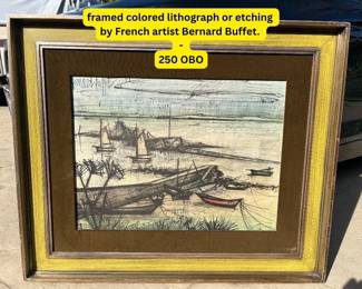 Bernard Buffet signed framed lithograph