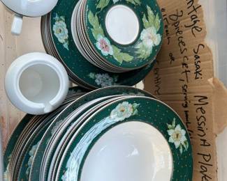vintage Sasaki Messina plates, cream/sugar, and bowl set