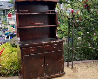 Antique Hutch - needs some love but solid wood.