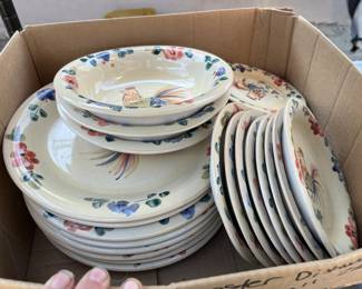 Vintage Gibson Rooster dishes set.