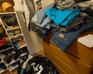 Jeans, hats, pants, shoes