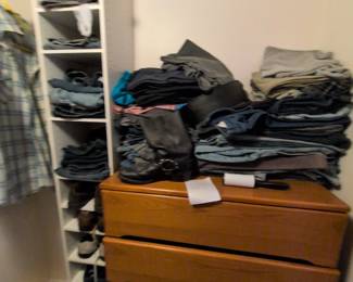 Men's jeans & shoes, button up shirts