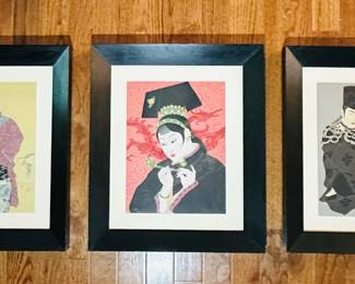 Three Japanese Woodblock Prints by Paul Jacoulet