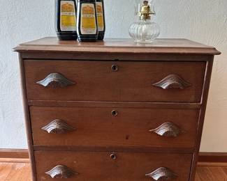Antique Walnut Small 3Drawer Chest