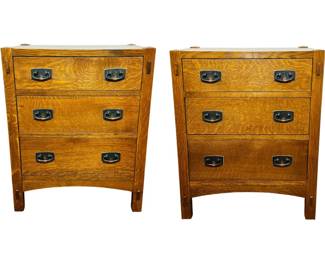 Pair of STICKLEY Mission Oak Nightstands