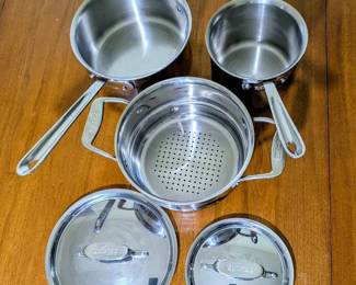 All Clad D5 3 Qt Strainer Set And 2 Qt Pan
