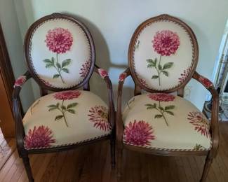 04 Century Furniture of Hickory NC, French Style Upholstered Chairs