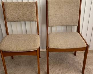 MCM Wood and Tweed Chairs