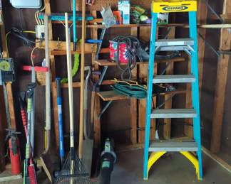 Yard Tools, Ladder and Leaf Blower