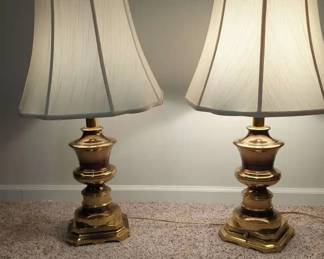 Pair of Brass Lamps