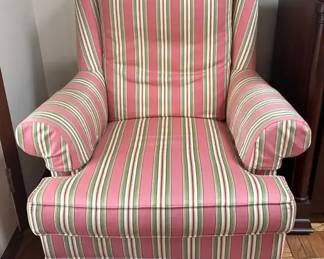 Hickory Chair Company CandyStriped Wingback Chair