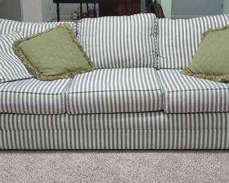 Coastal Chic Green and White Patterned Sleeper Sofa