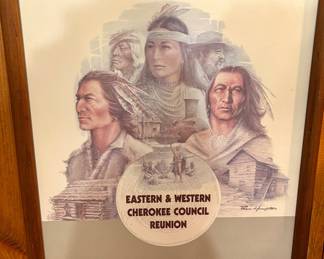 Framed Eastern & Western Cherokee Council Reunion Poster by Ben Hampton