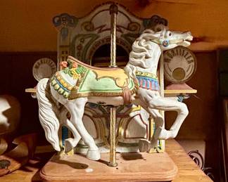 Decorative Carousel Horse Music Figurine