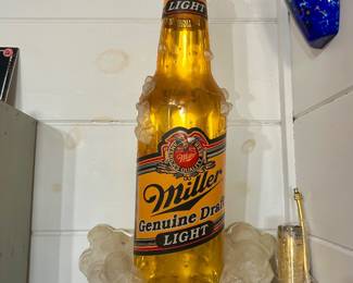 Vintage Miller Genuine Draft Light Illuminated Bottle Sign