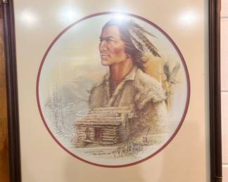 Framed Native American Print by Ben Hampton featuring detailed depiction of “Hiso/Tebee (Five Killer)”