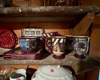Tuscan / café-themed ceramic dinnerware pieces