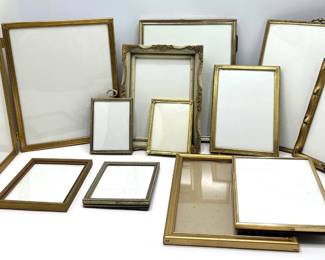 12 Vintage Gold Tone Picture Frames Lot #: 122