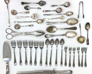 Assorted Silver Plate & Stainless Steel Cutlery, Some Vintage (Over 30 Pieces) Lot #: 49