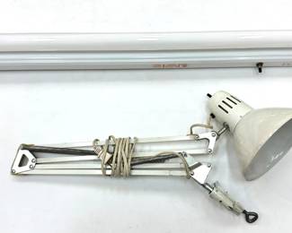 Florescent 36 Inch Ceiling Light By Underwriters Labratories & Swivel Arm Drafting Table Desk Lamp Lot #: 109