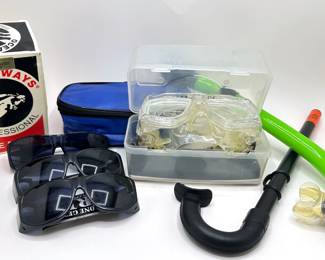 Scuba & Snorkeling Gear & 3 Pairs New Sunglasses Lot #: 125