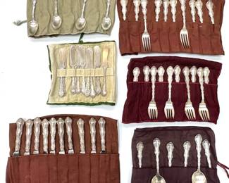 Set Antique 1897 Sterling Cutlery 56 Pieces (total Weight 82 Ounces) Lot #: 7