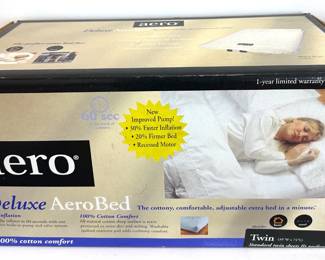 Aerobed Twin Sized Air Mattress In Original Box, Barely Used Lot #: 126