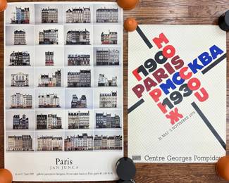 2 Paris Posters: 1985 Jan Junca Miniature Houses & 1979 Roman Cielewicz For Paris-Moscow Exhibition Lot #: 75