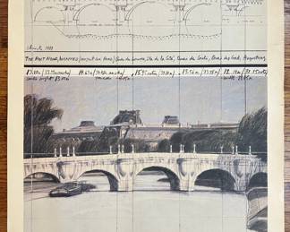 Christo And Jeanne-Claude Lithograph Poster Of 1985 Installation The Pont Neuf Wrapped, Paris Lot #: 22