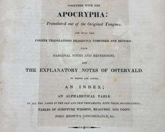 Antique 1814 Holy Bible With Apocrypha Collins & Co. New York & Vintage Holman New Testament Lot #: 56