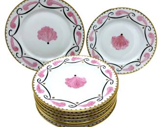 Set 9 Limoges France Manufacture Du Palais Royal Paris Salad Plates With Gold Accents, Appear Unused Lot #: 1