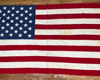 Vintage Valley Forge Flag Co Cotton Extra Large American Flag 106x57 Lot #: 80