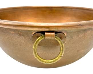 Vintage French Matfer Copper Mixing Bowl With Brass Loop For Hanging Lot #: 11