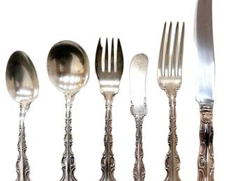 Set Antique 1897 Sterling Cutlery 56 Pieces (total Weight 82 Ounces) Lot #: 7